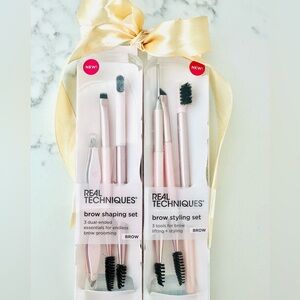 Real Techniques 2-BOX Brow Pair Set For Shaping Tweeze Grooming New In Box